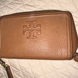 Tan Tory Burch Wristlet
